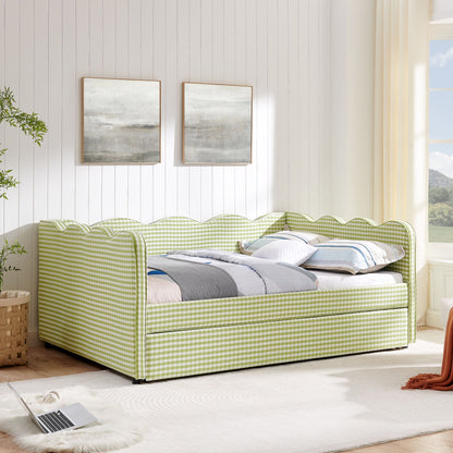 Gingham Daybed With USB Charging Port, Wave-Shaped Design - The Sleep Loft - Online Mattress Showroom NYC