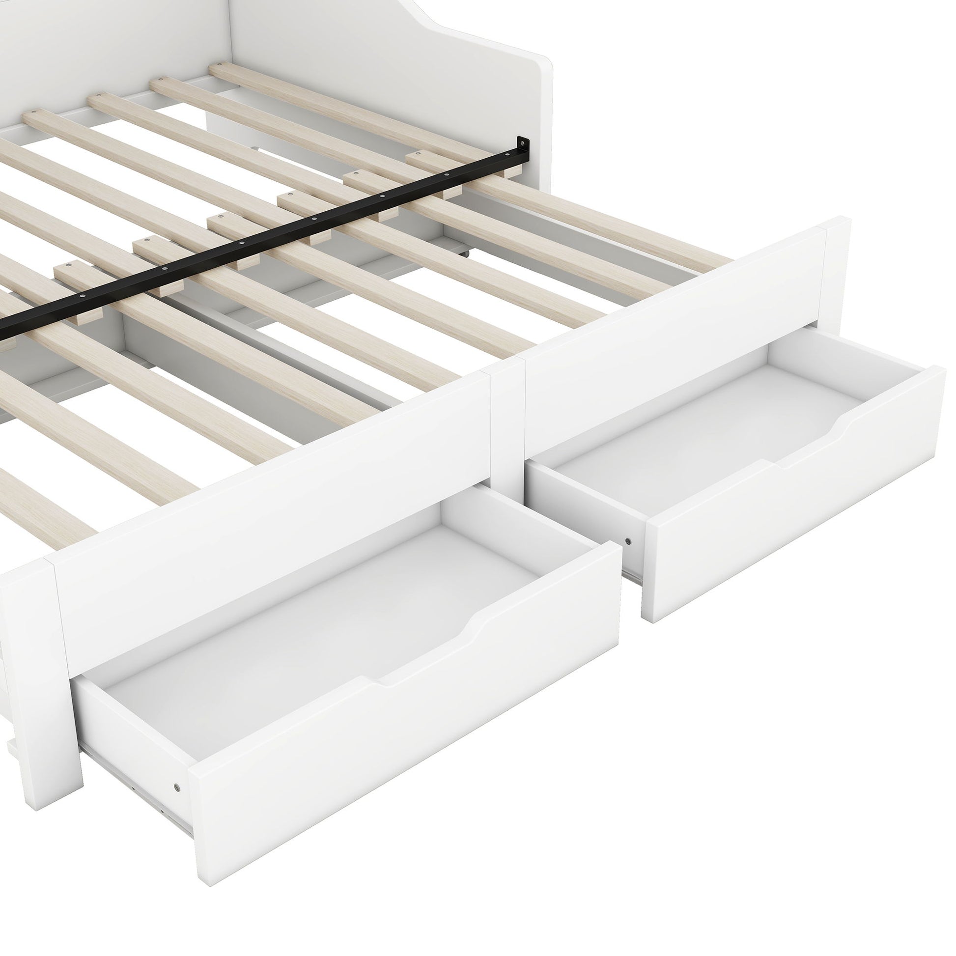 Daybed Frame With Storage Bookcases, 2 Drawers, Charging Station - The Sleep Loft - Online Mattress Showroom NYC