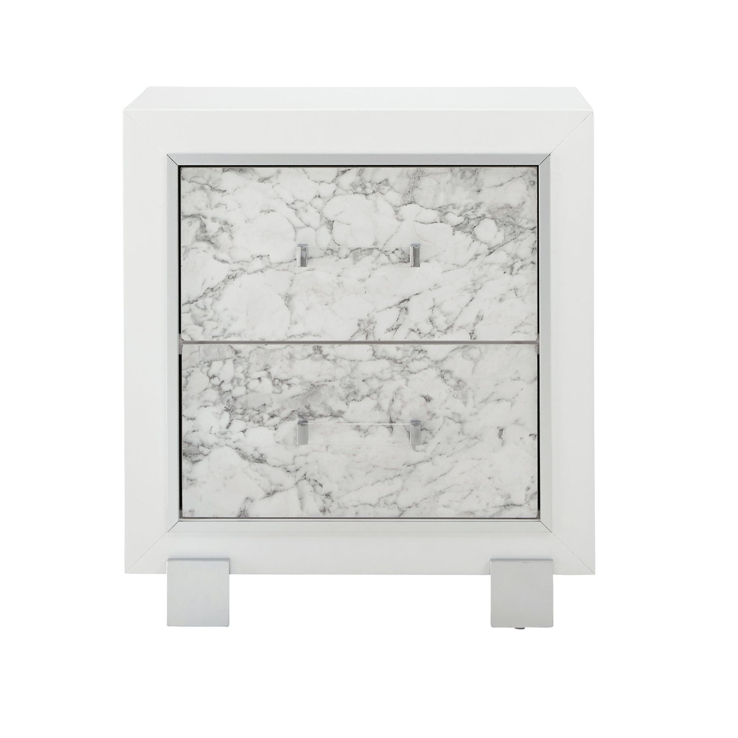 Skye - Marble Nightstand - White - The Sleep Loft - Online Mattress Showroom NYC