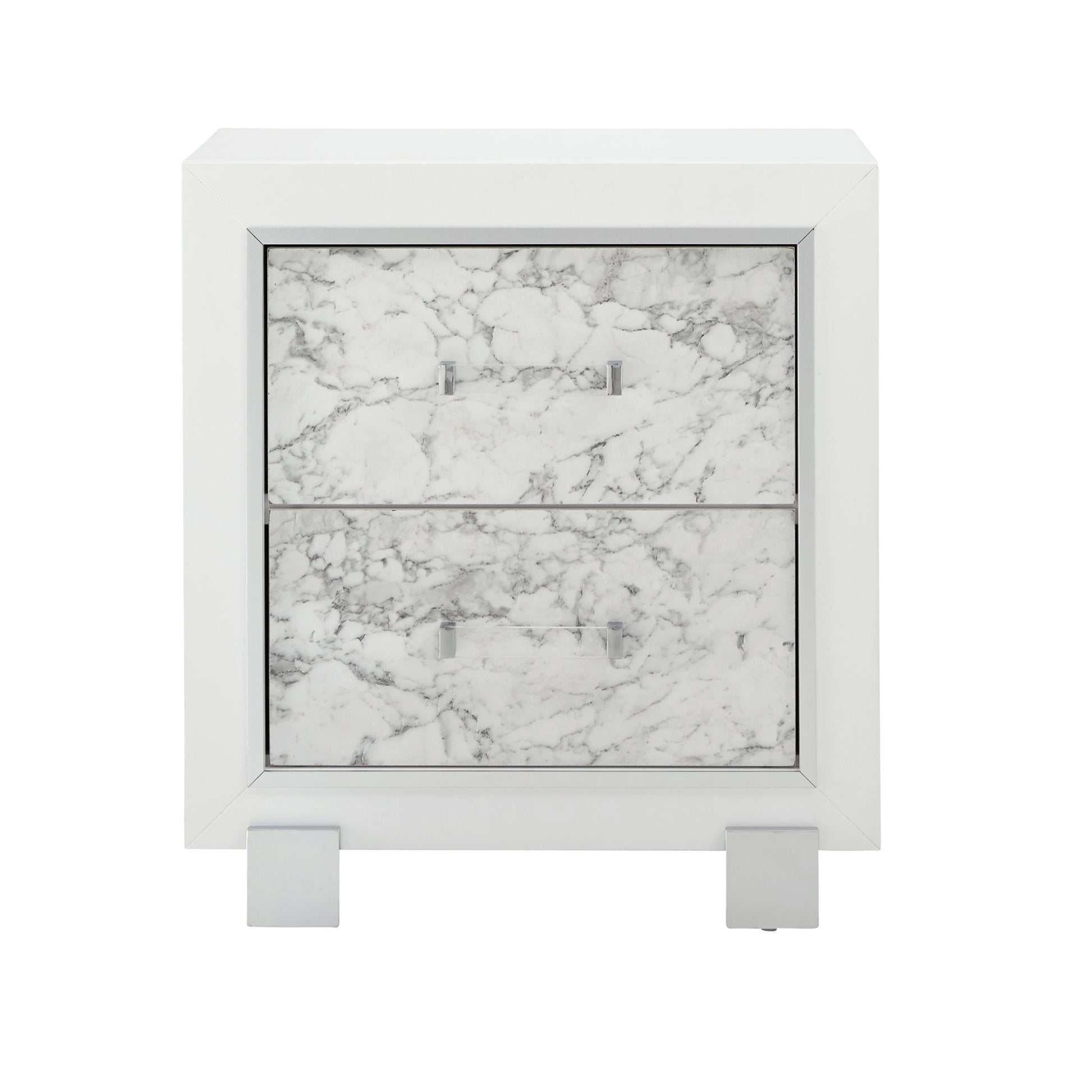 Skye - Marble Nightstand - White - The Sleep Loft - Online Mattress Showroom NYC