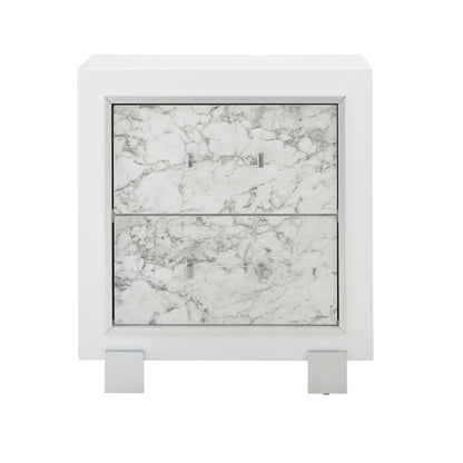 Skye - Marble Nightstand - White - The Sleep Loft - Online Mattress Showroom NYC
