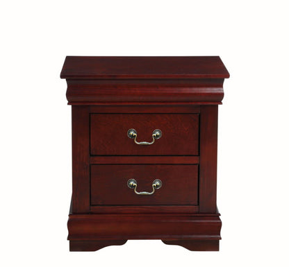 Louis Philippe - Nightstand, Elegant Design - Cherry - The Sleep Loft - Online Mattress Showroom NYC