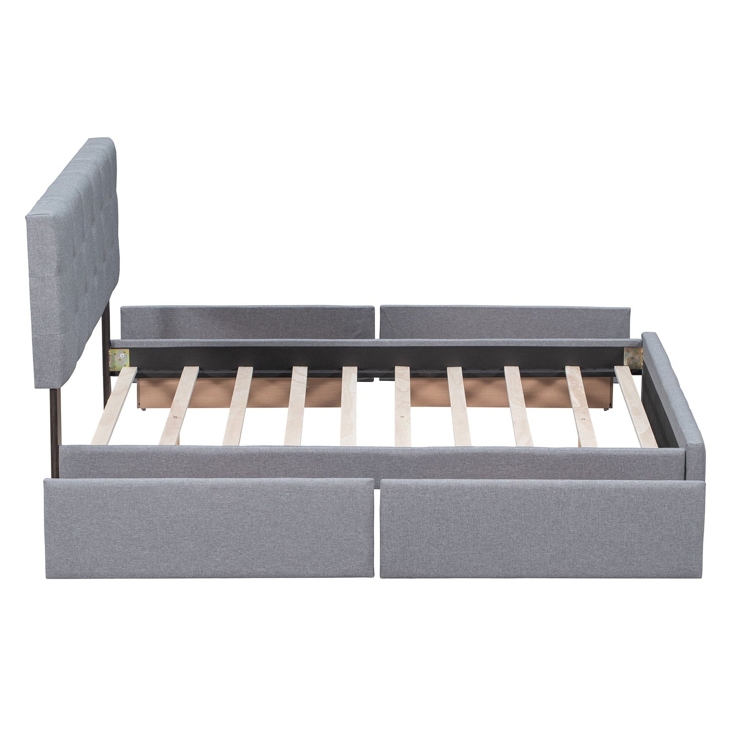Upholstered Platform Bed With Classic Headboard And Drawers, No Box Spring Needed - The Sleep Loft - Online Mattress Showroom NYC