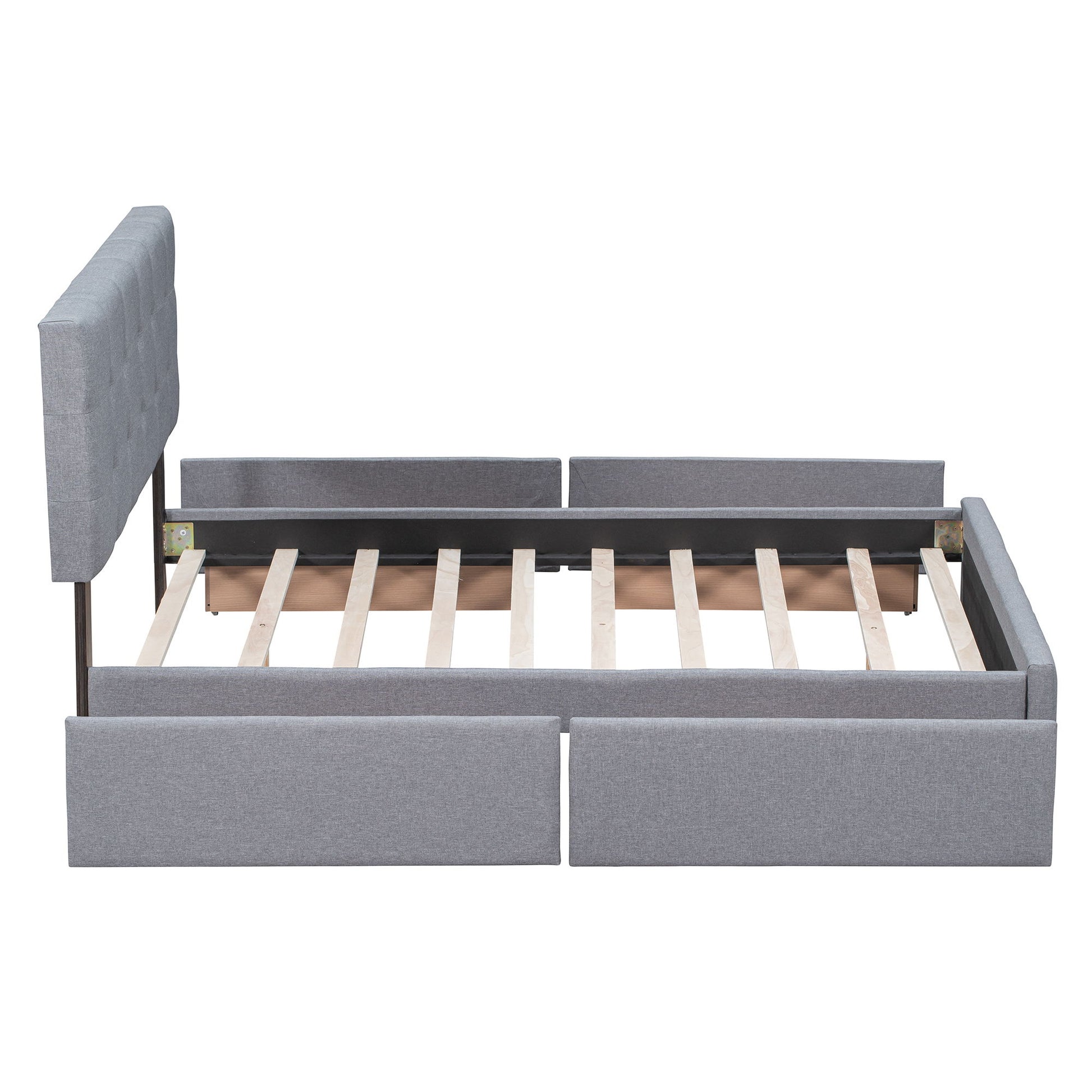 Upholstered Platform Bed With Classic Headboard And Drawers, No Box Spring Needed - The Sleep Loft - Online Mattress Showroom NYC
