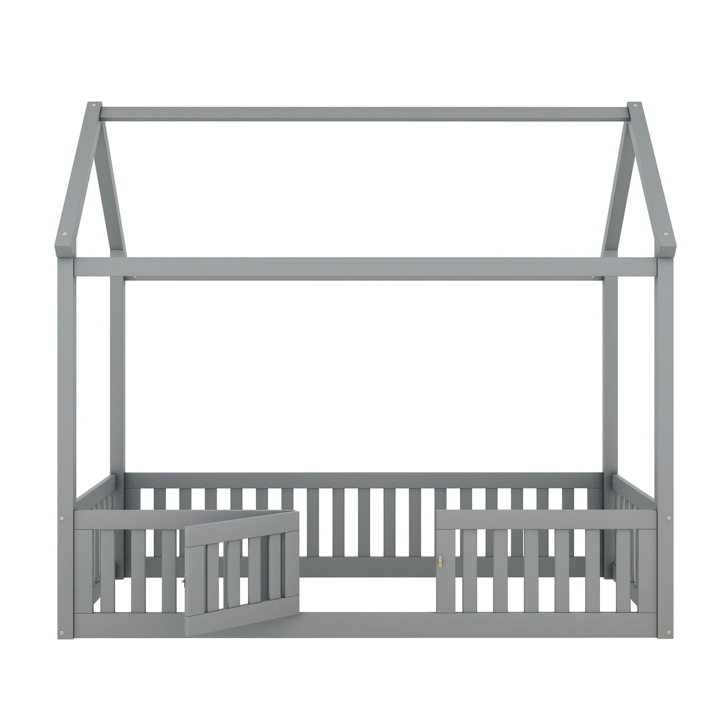 Wood House Bed With Fence And Door - The Sleep Loft - Online Mattress Showroom NYC