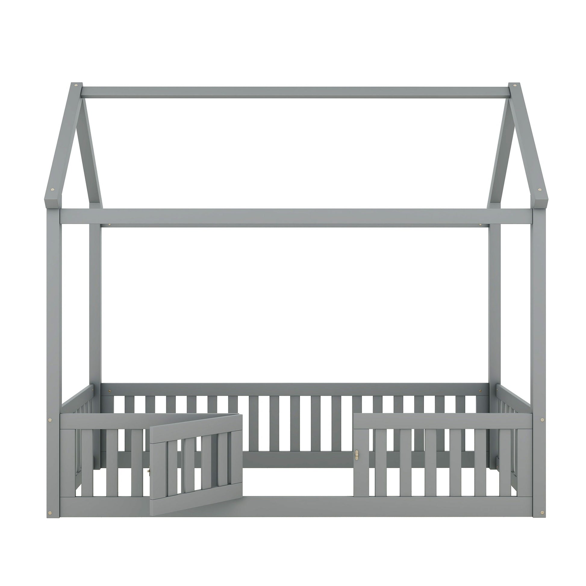 Wood House Bed With Fence And Door - The Sleep Loft - Online Mattress Showroom NYC