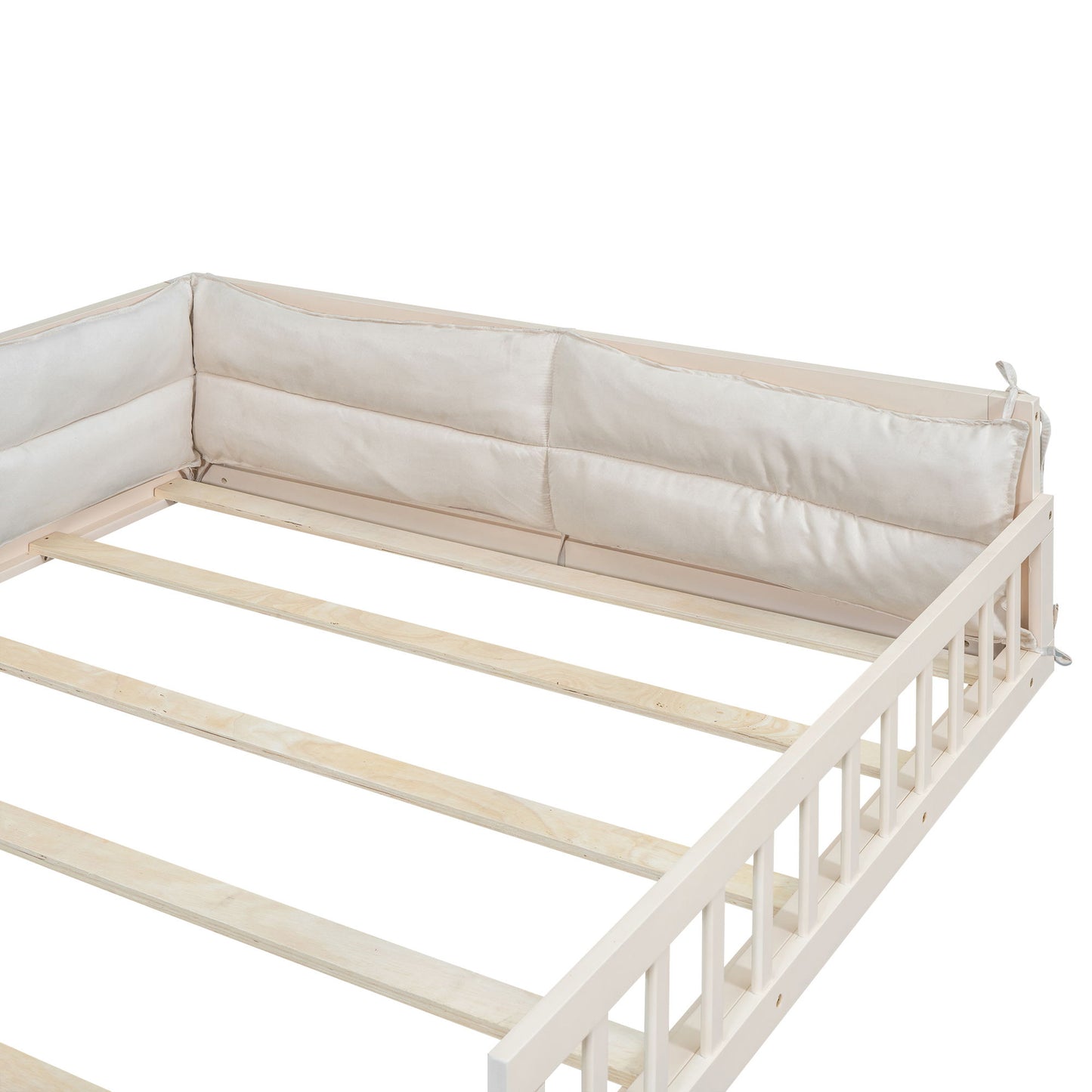 Upholstered Platform Bed With Guardrail And Pillow - The Sleep Loft - Online Mattress Showroom NYC