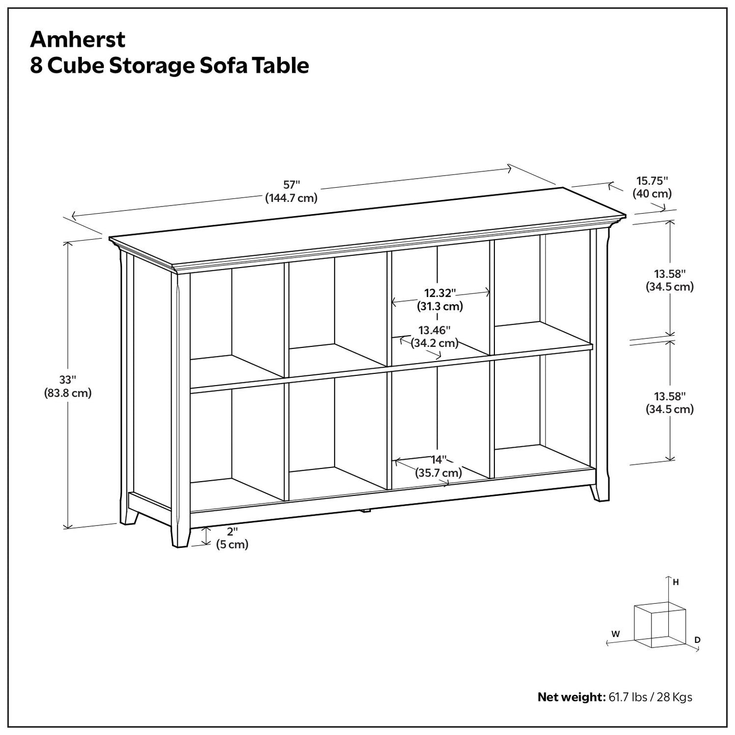 Amherst - Cube Storage Bookcase - The Sleep Loft - Online Mattress Showroom NYC