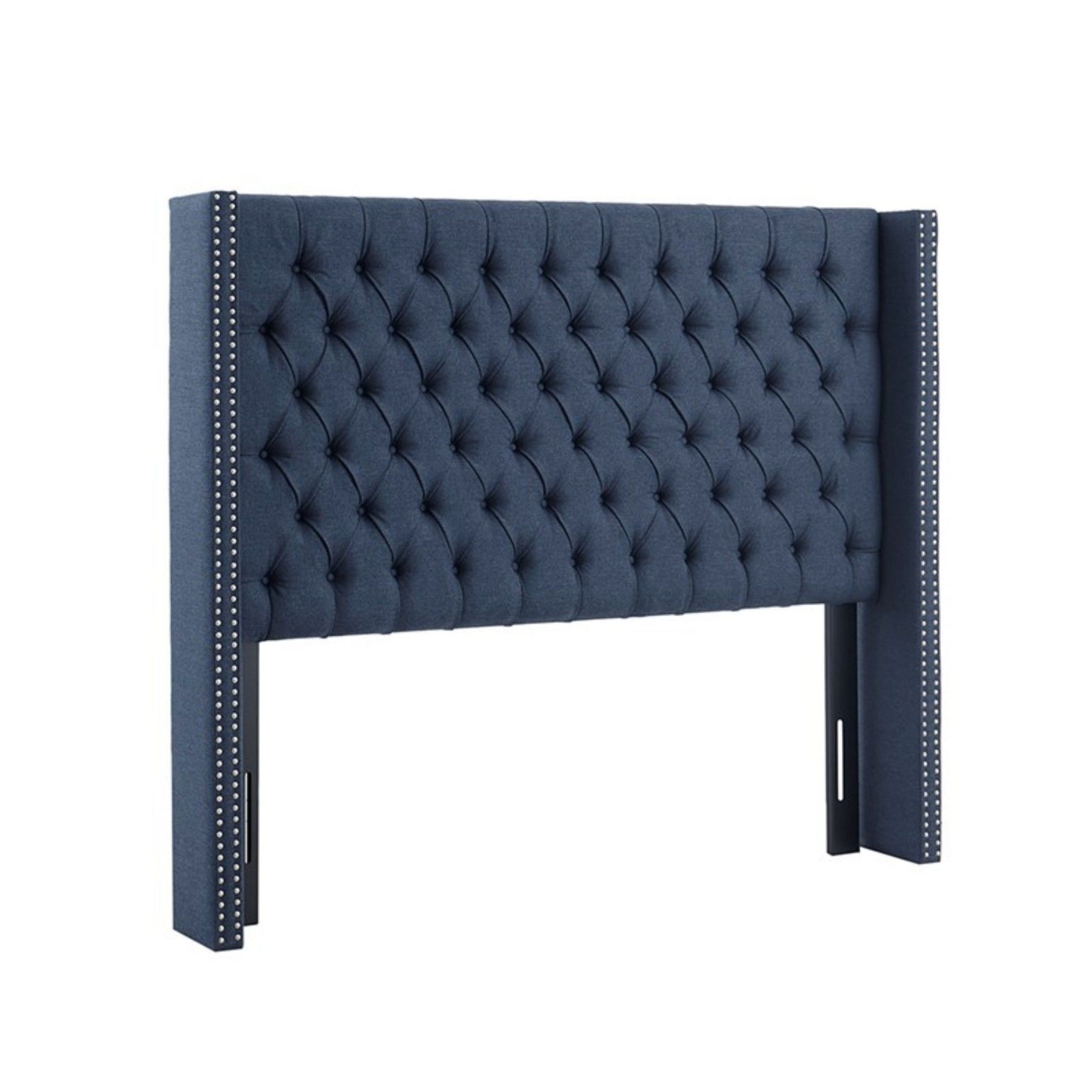 Transitional Upholstery Headboard With Tufted Buttons And Nailhead Trim - The Sleep Loft - Online Mattress Showroom NYC