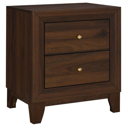 Anza - 2 Drawer Nightstand Bedside Table With Smooth Storage - Walnut - The Sleep Loft - Online Mattress Showroom NYC