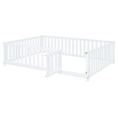Daybed With Fence Guardrails And 2 Drawers, Split Into Independent Floor Bed & Daybed - The Sleep Loft - Online Mattress Showroom NYC