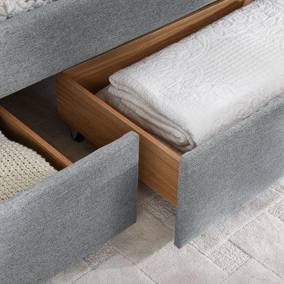Upholstered Queen Daybed With 2 Drawers - The Sleep Loft - Online Mattress Showroom NYC