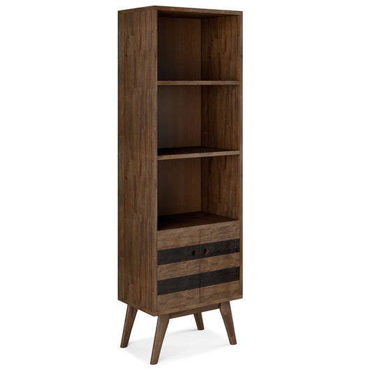 Clarkson - Bookcase With Storage - Rustic Natural Aged Brown - The Sleep Loft - Online Mattress Showroom NYC