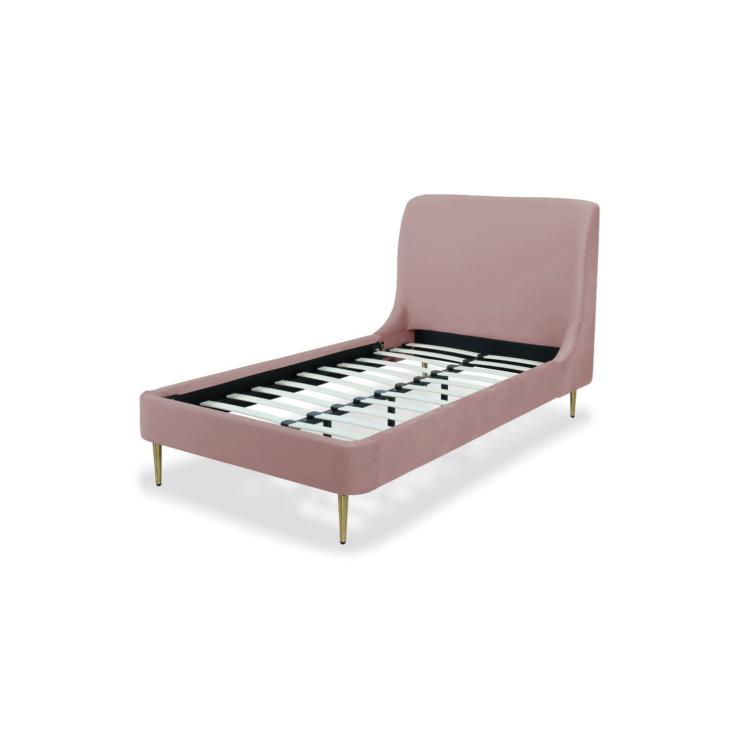 Mid-Century Modern Upholstered Bed With Curved Headboard - The Sleep Loft - Online Mattress Showroom NYC