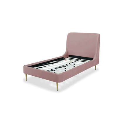 Mid-Century Modern Upholstered Bed With Curved Headboard - The Sleep Loft - Online Mattress Showroom NYC