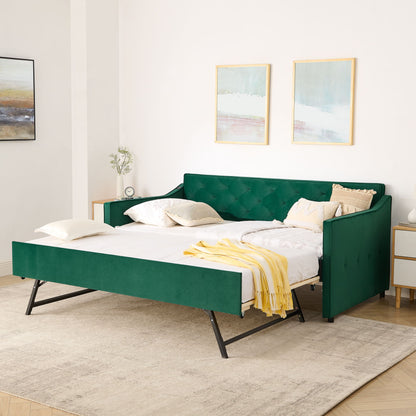 Daybed With Pop Up Trundle And USB Charging Armrest - The Sleep Loft - Online Mattress Showroom NYC