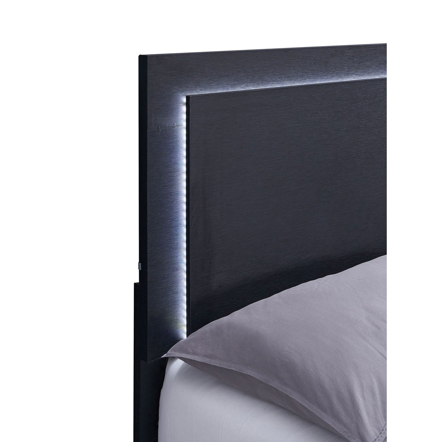 Medici - Eastern King LED Headboard Bed - Black - The Sleep Loft - Online Mattress Showroom NYC