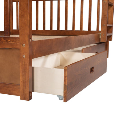 Bunk Bed With Ladders And 2 Storage Drawers - The Sleep Loft - Online Mattress Showroom NYC