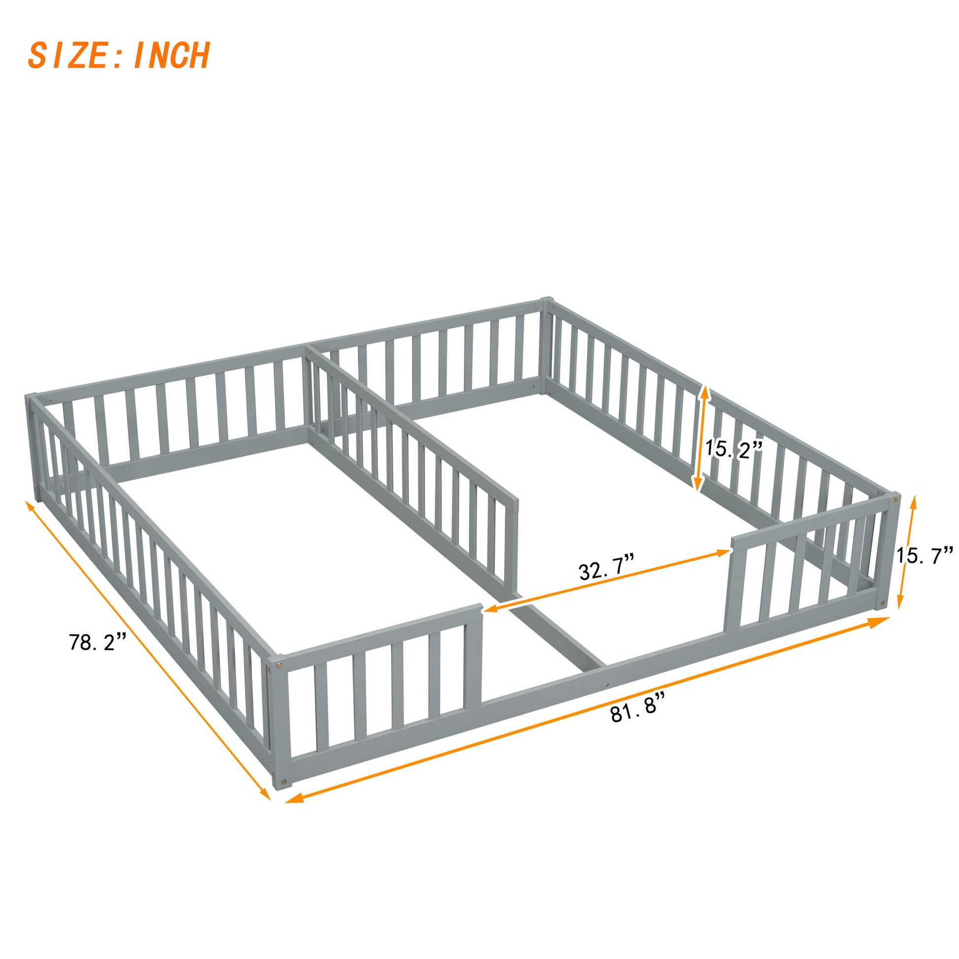 Double Floor Bed With Fence, Guardrails, Without Door - The Sleep Loft - Online Mattress Showroom NYC