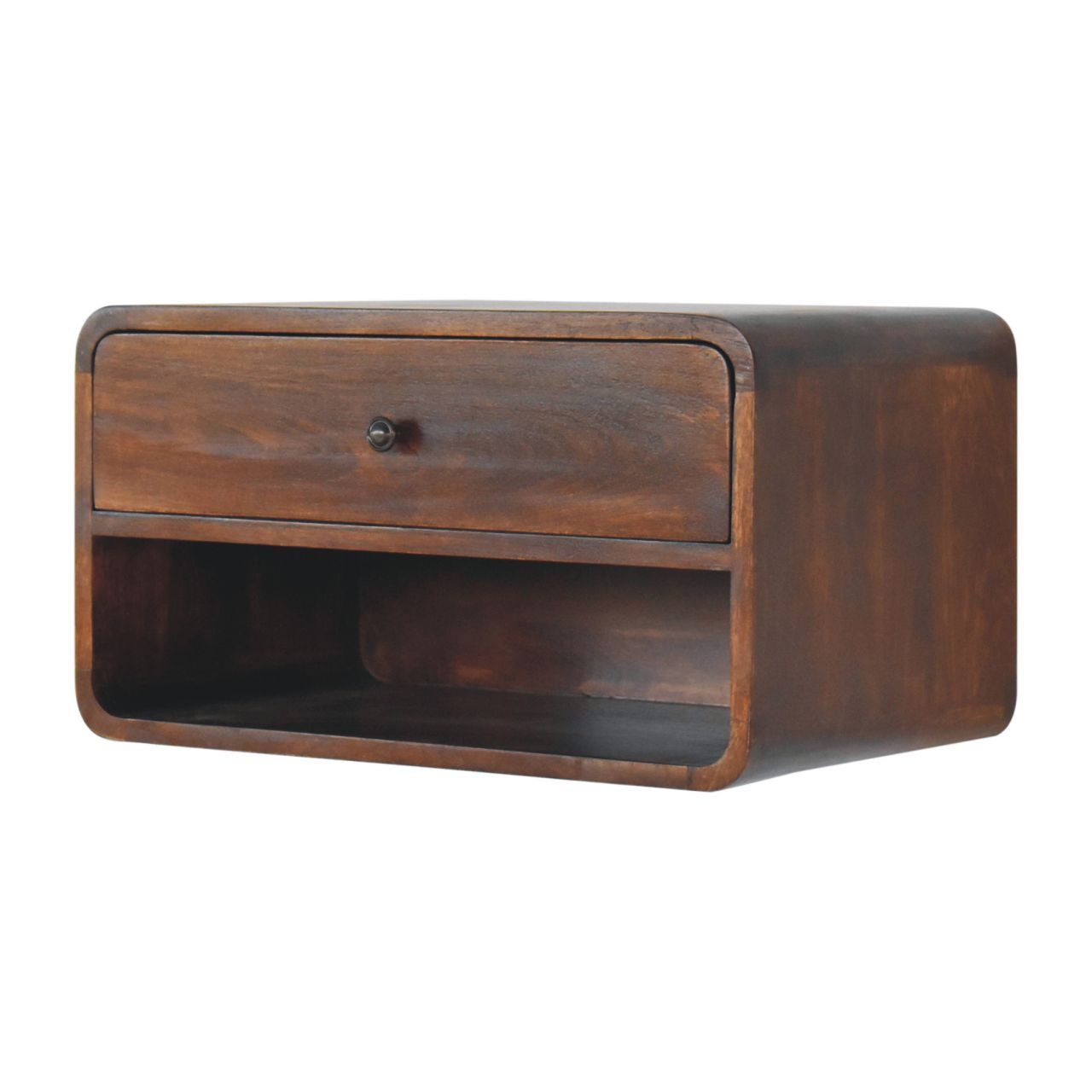 Curve Upper Slot Floating Nightstand - The Sleep Loft - Online Mattress Showroom NYC