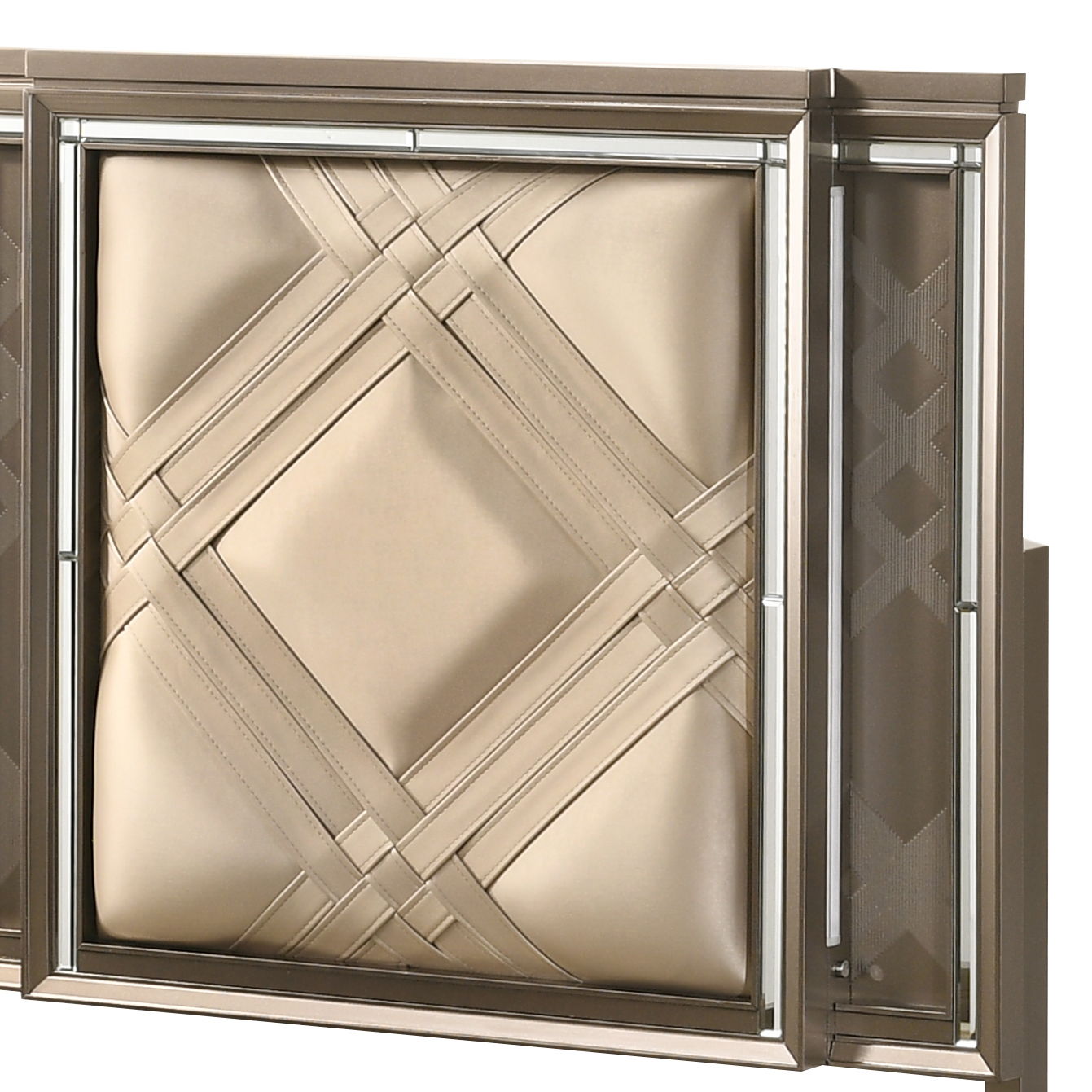 Skylar - Full Bed With LED & Storage - Dark Champagne - The Sleep Loft - Online Mattress Showroom NYC