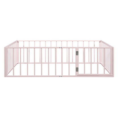 Metal Floor Bed Frame With Fence And Door - The Sleep Loft - Online Mattress Showroom NYC