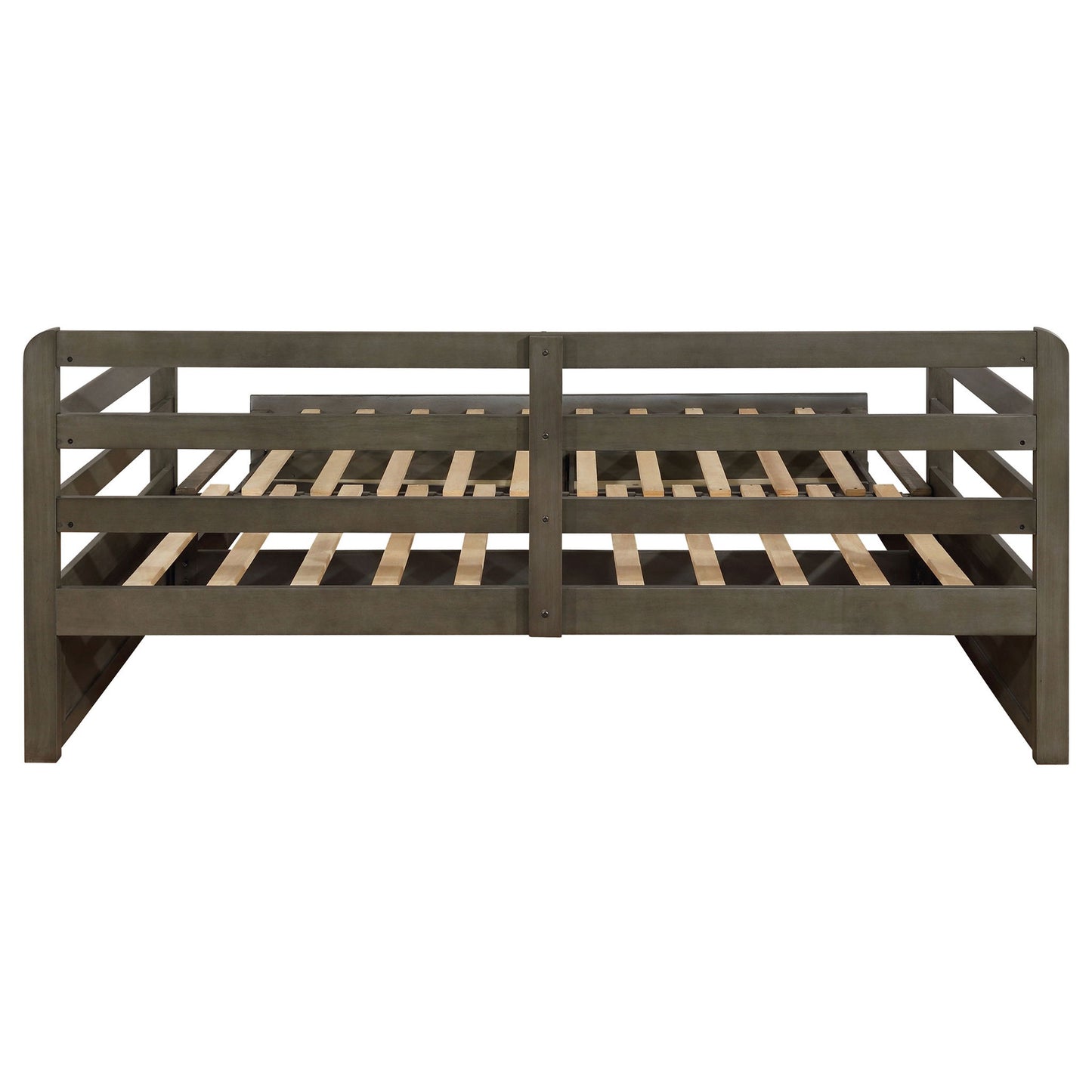 Twin Long 2 Drawer Daybed With Extendable Trundle, Storage Drawers, Fits Standard Mattress - Gray - The Sleep Loft - Online Mattress Showroom NYC