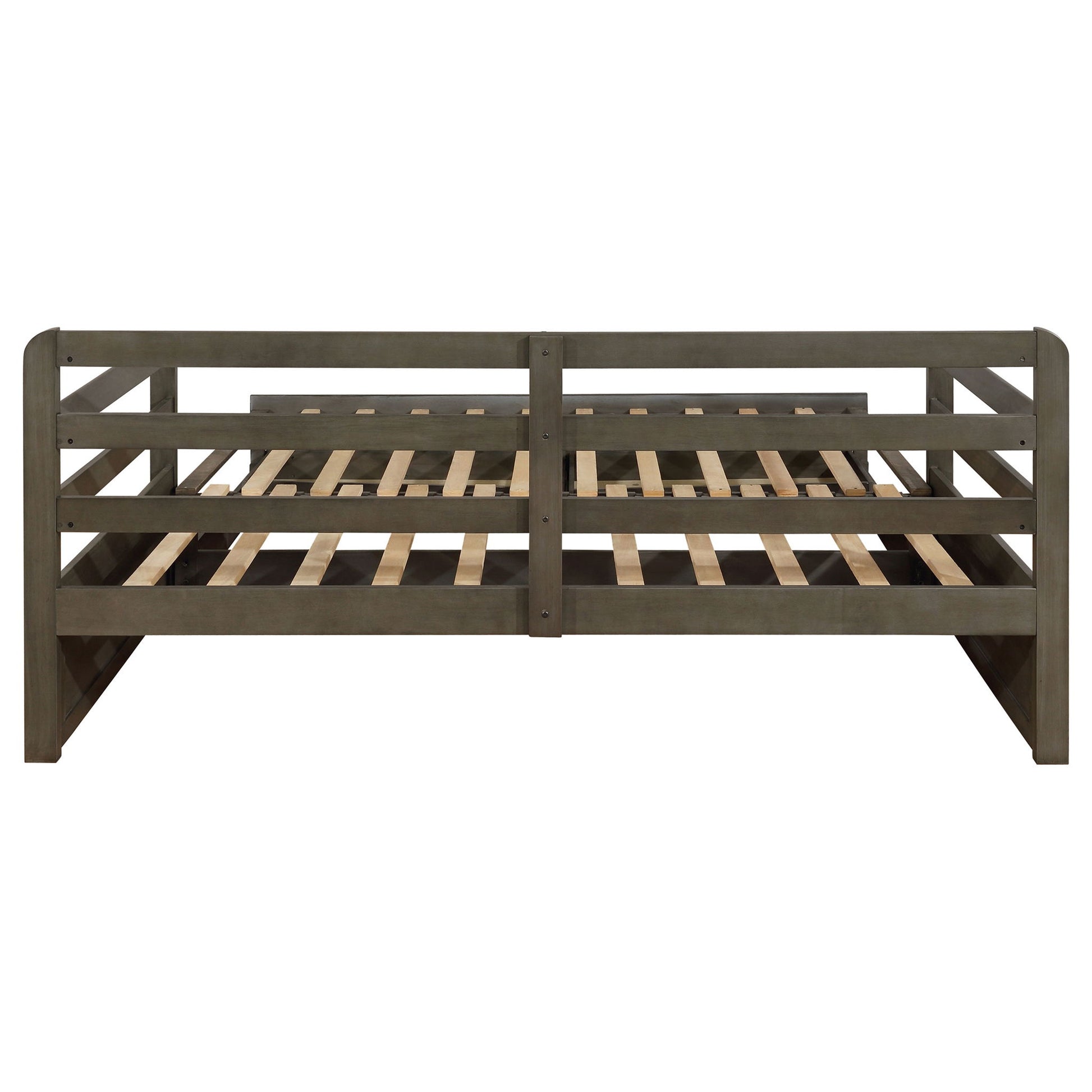 Twin Long 2 Drawer Daybed With Extendable Trundle, Storage Drawers, Fits Standard Mattress - Gray - The Sleep Loft - Online Mattress Showroom NYC