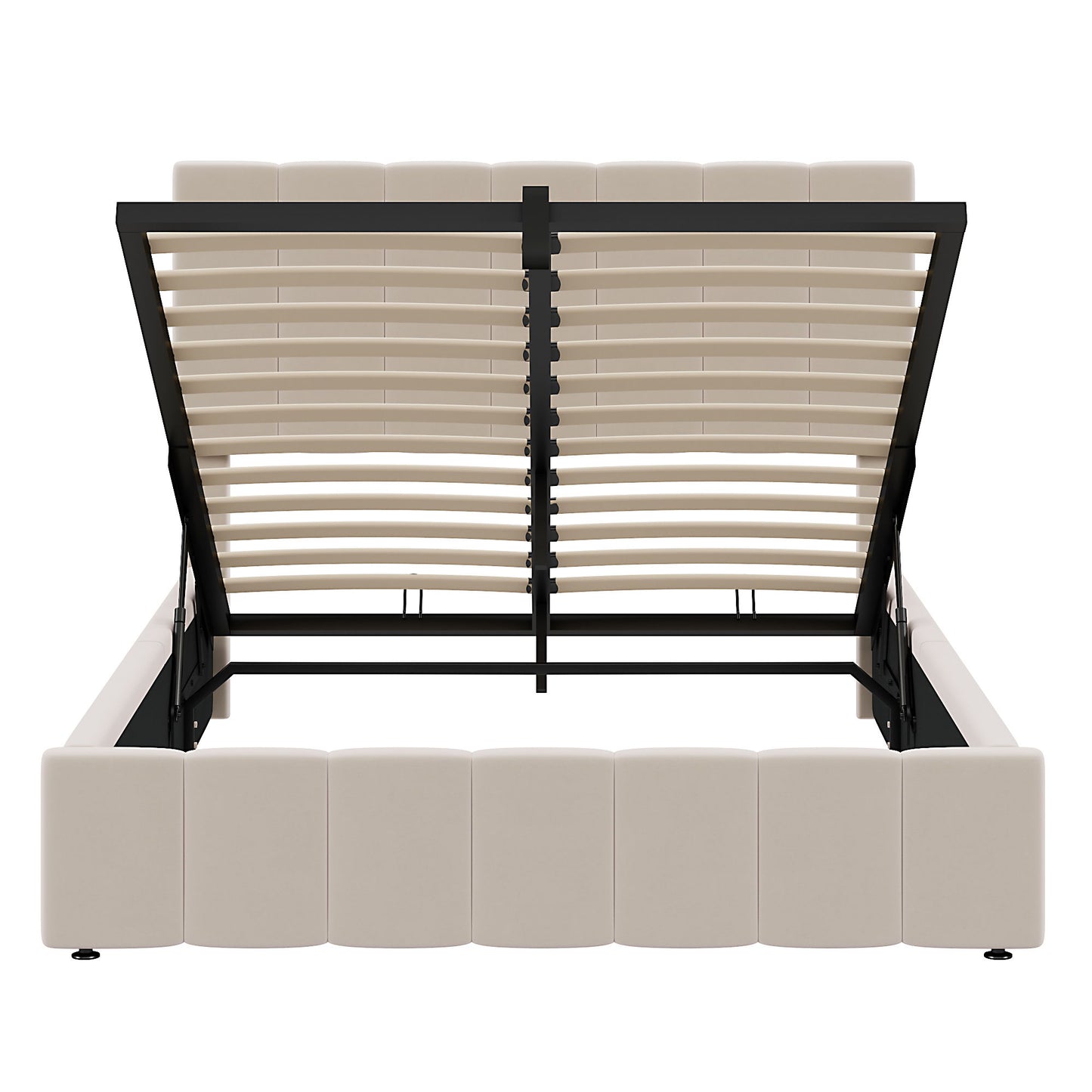 Elegant Upholstered Platform Bed With Hydraulic Storage System - The Sleep Loft - Online Mattress Showroom NYC