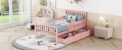 Platform Bed With Guardrails On Both Sides And 2 Storage Drawers - The Sleep Loft - Online Mattress Showroom NYC
