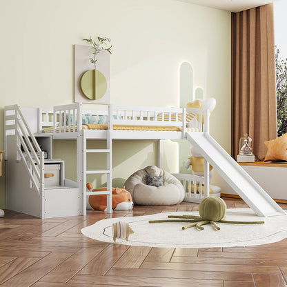 Loft Stairway Bed With 2 Drawers, Convertible Ladder And Slide - The Sleep Loft - Online Mattress Showroom NYC