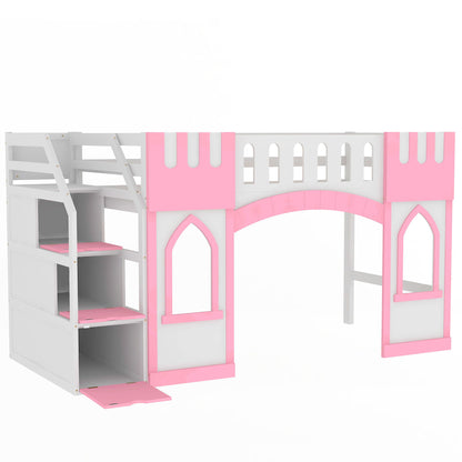 Loft Bed With Storage Staircase And Windows - The Sleep Loft - Online Mattress Showroom NYC