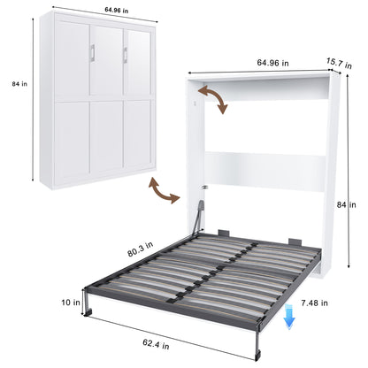 Queen Murphy Bed, Foldable Wall Bed, Space Saving Design For Bedrooms - White - The Sleep Loft - Online Mattress Showroom NYC