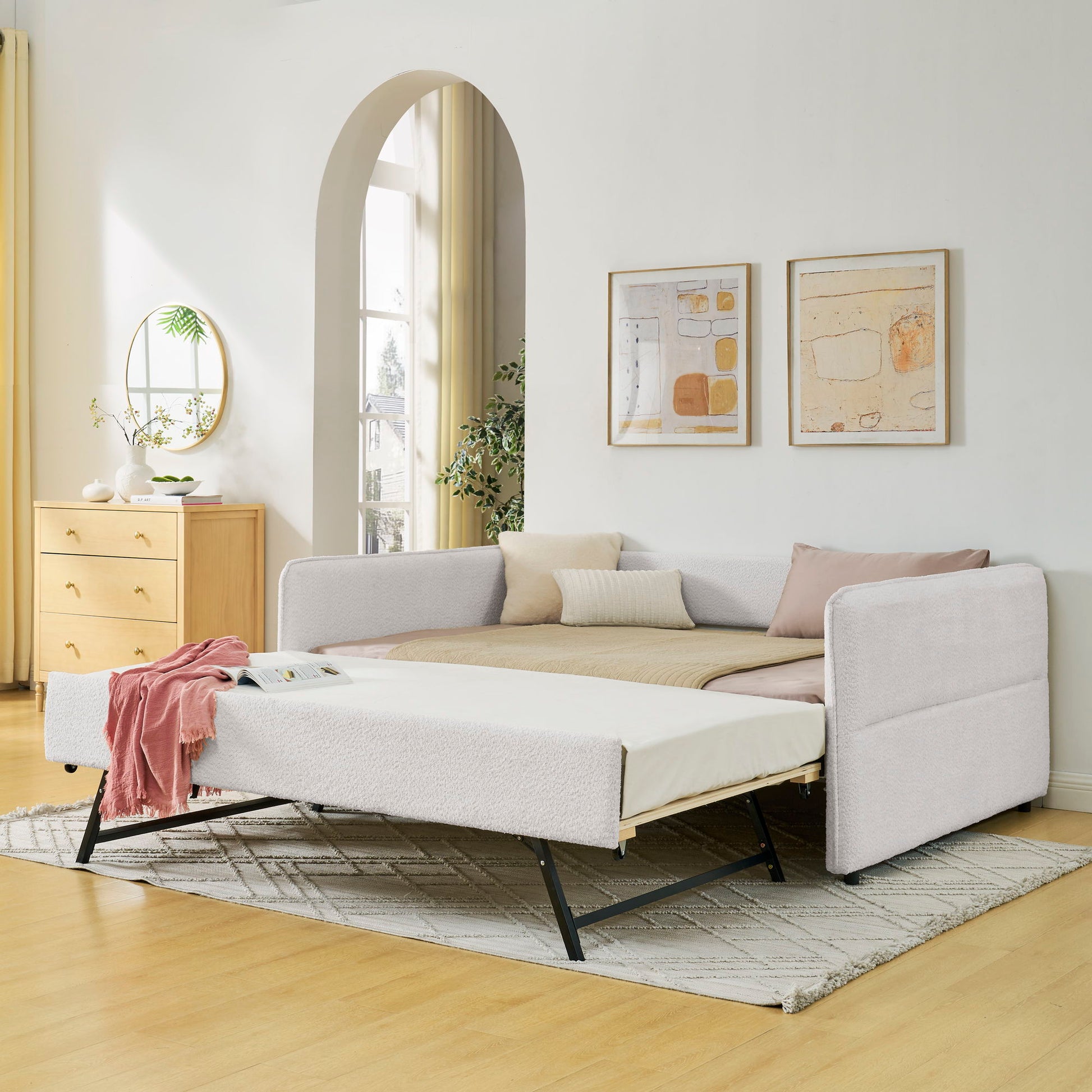 Upholstered Daybed With Pop Up Trundle - The Sleep Loft - Online Mattress Showroom NYC