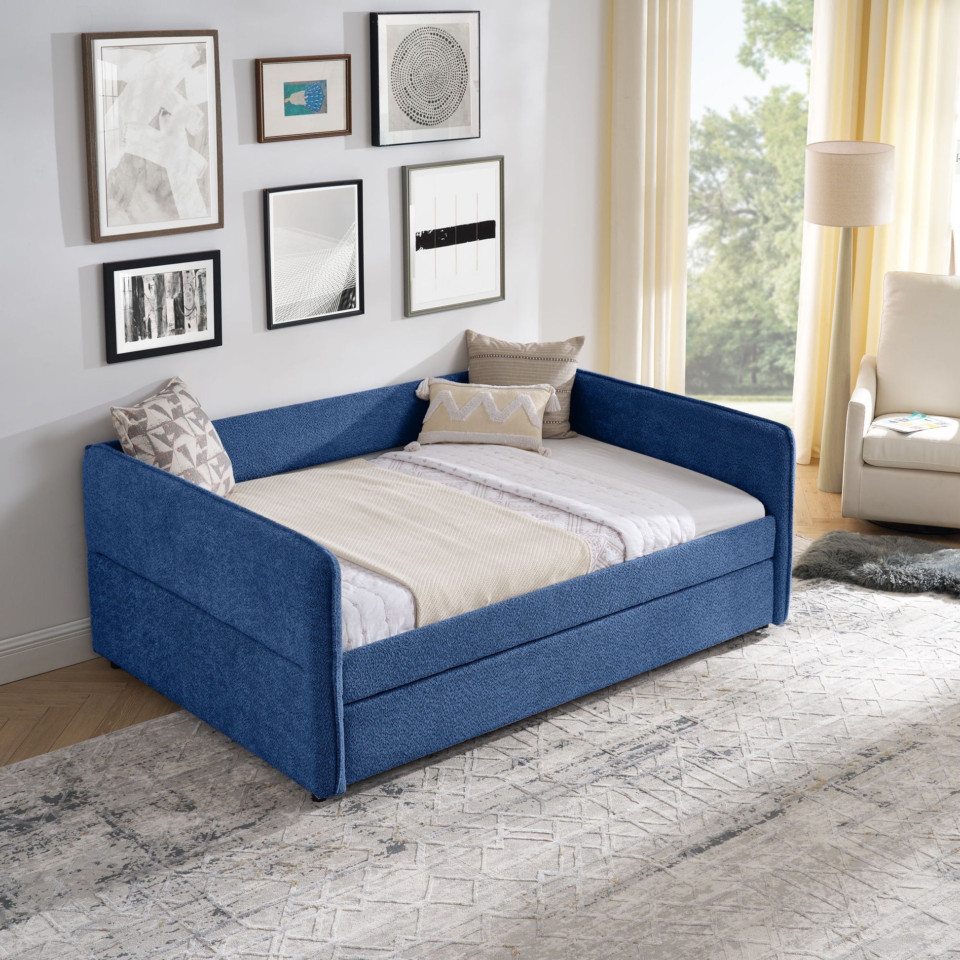 Upholstered Daybed With Pop Up Trundle - The Sleep Loft - Online Mattress Showroom NYC