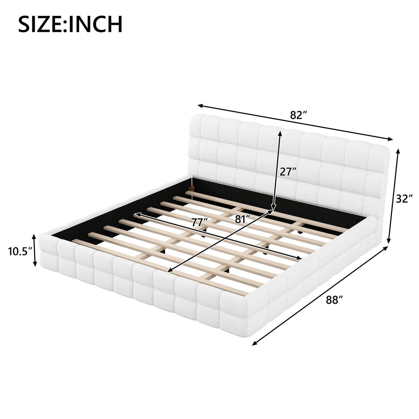 Upholstered Platform Bed With Headboard - The Sleep Loft - Online Mattress Showroom NYC