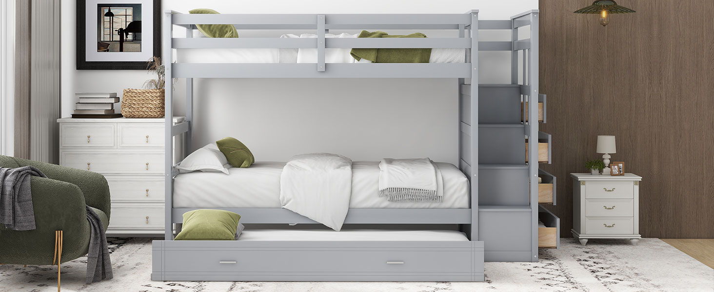 Bunk Bed With Trundle And Staircase - The Sleep Loft - Online Mattress Showroom NYC