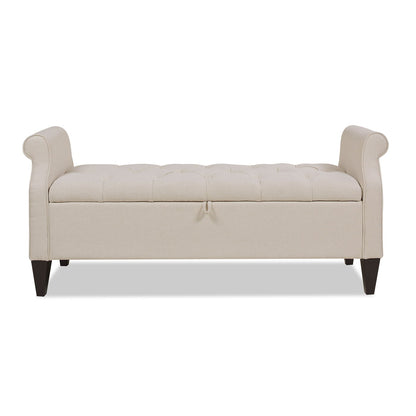 Jacqueline - Tufted Roll Arm Storage Bench - The Sleep Loft - Online Mattress Showroom NYC