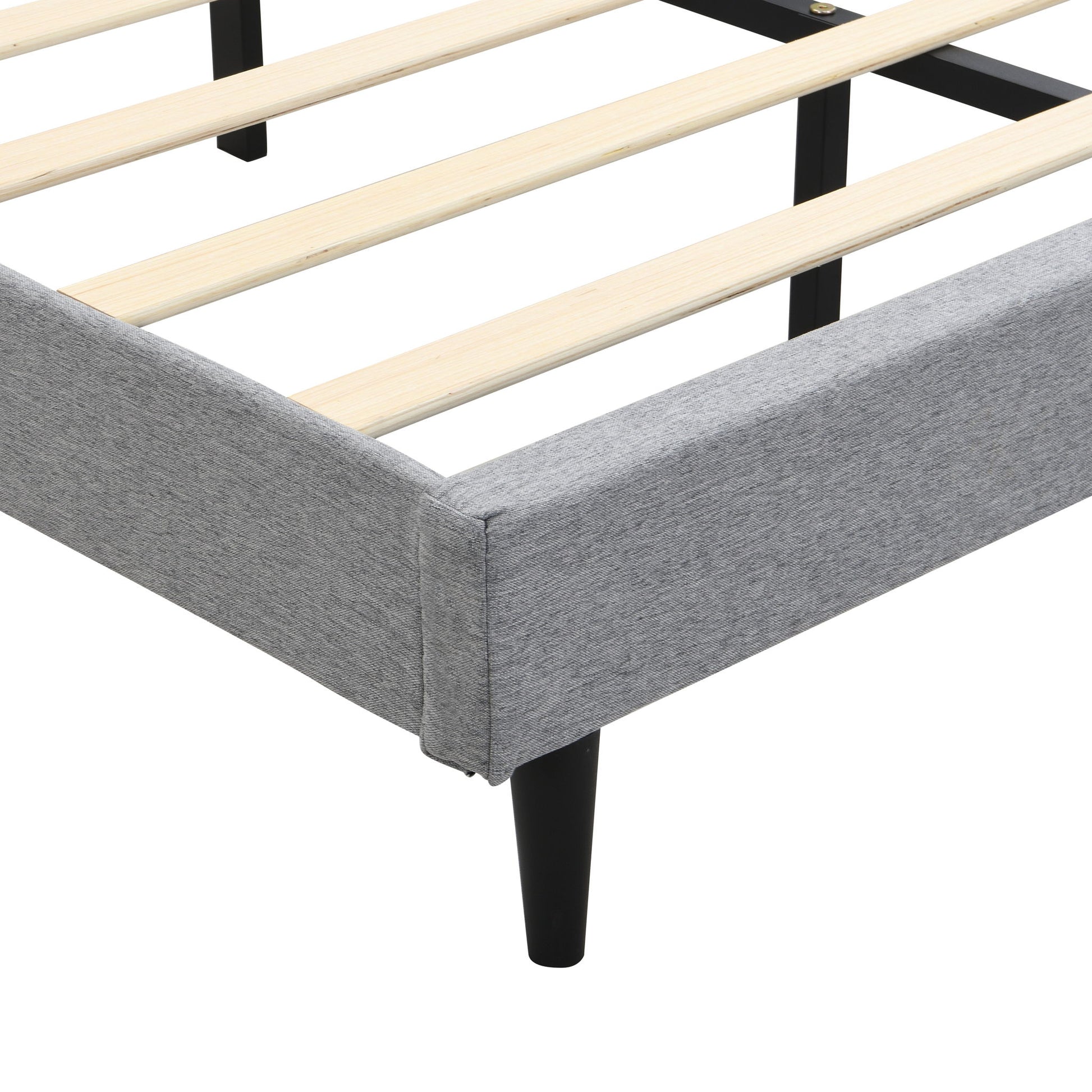 Modern Upholstered Platform Bed Frame With Button Tufted Headboard And USB Ports - The Sleep Loft - Online Mattress Showroom NYC