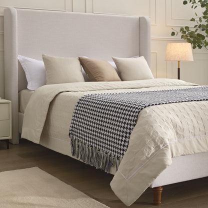 Hayden - Upholstered Wingback Bed With Tall Headboard - The Sleep Loft - Online Mattress Showroom NYC