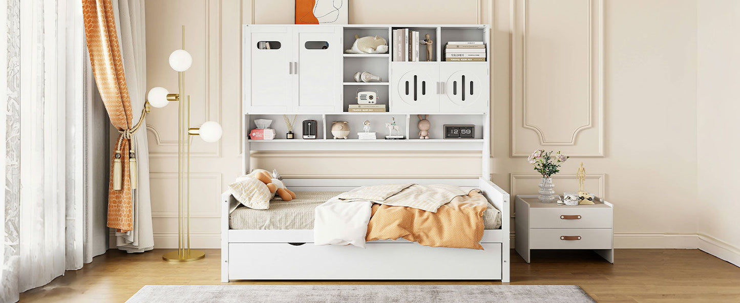 Daybed With All-In-One Cabinet And Shelf - The Sleep Loft - Online Mattress Showroom NYC