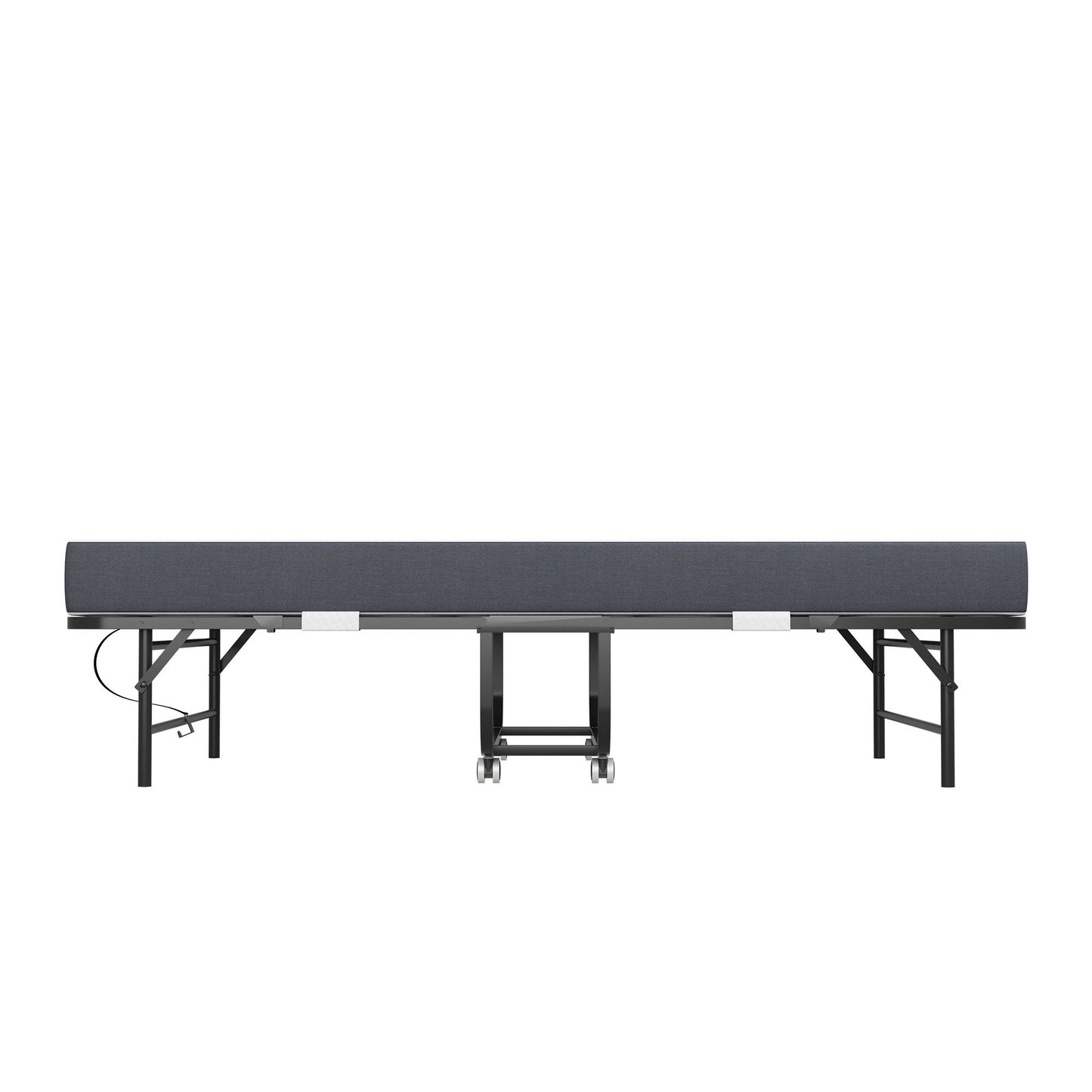 Twin Folding Bed With Memory Foam Mattress Portable Rollaway Bed Sturdy Metal Frame - Brushed Nickel