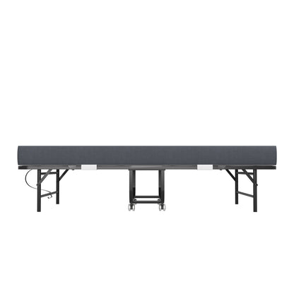 Twin Folding Bed With Memory Foam Mattress Portable Rollaway Bed Sturdy Metal Frame - Brushed Nickel