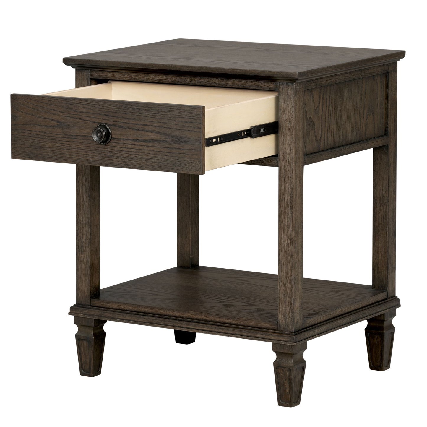 Victoria - Bedside Table With Drawer And Shelf - The Sleep Loft - Online Mattress Showroom NYC