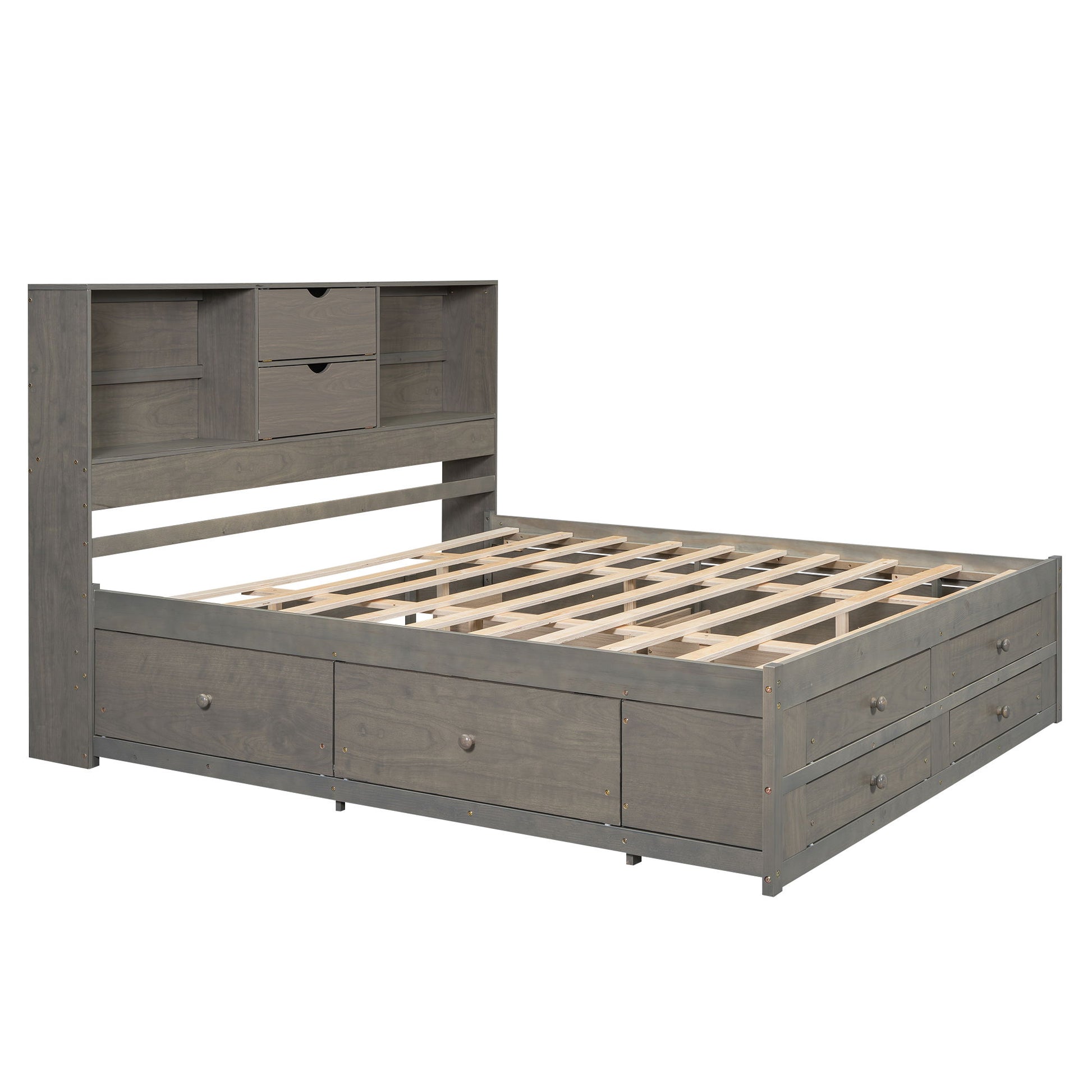 Platform Bed With Storage Headboard And 8 Drawers - The Sleep Loft - Online Mattress Showroom NYC