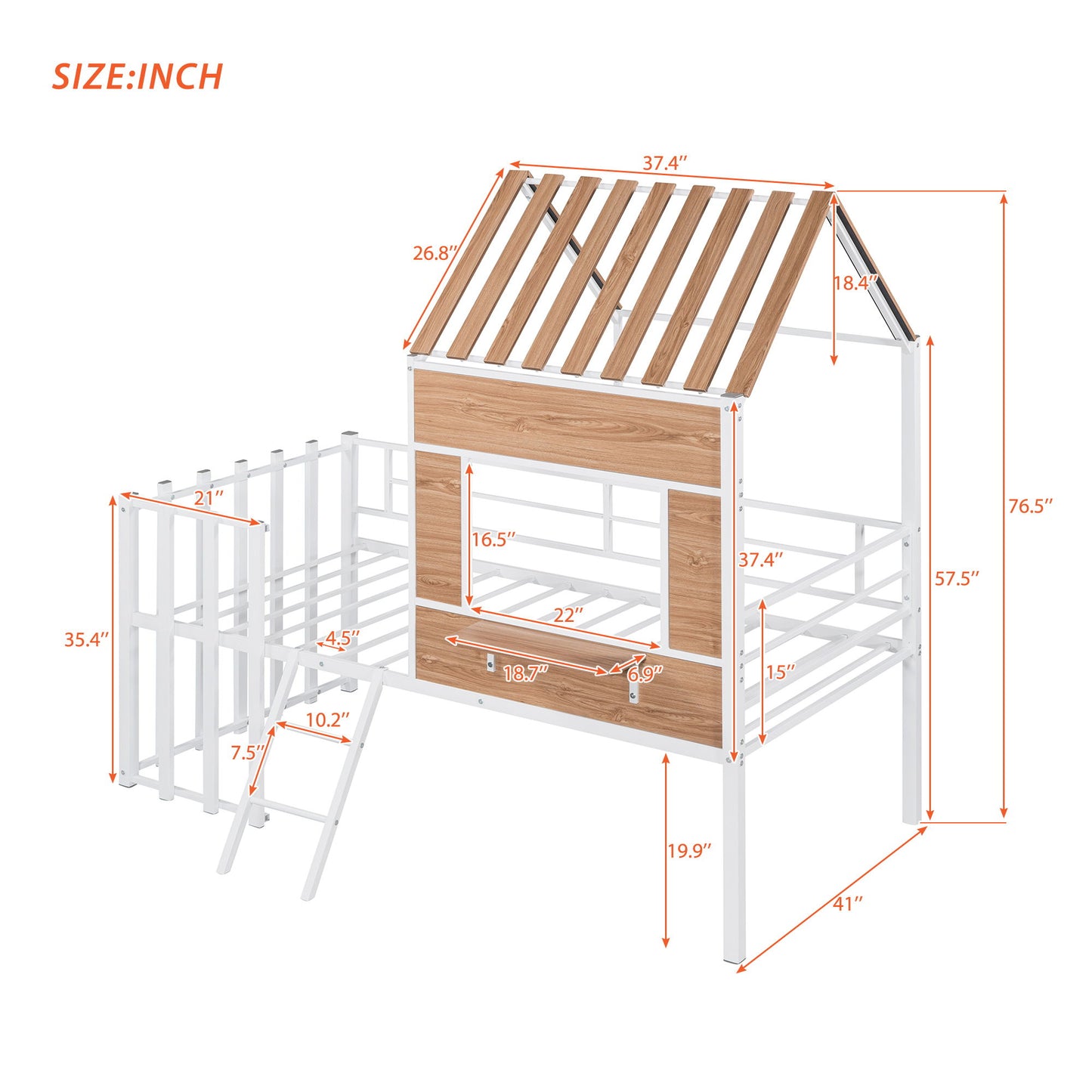 Loft Bed With Roof, Window, Guardrail, Ladder - The Sleep Loft - Online Mattress Showroom NYC