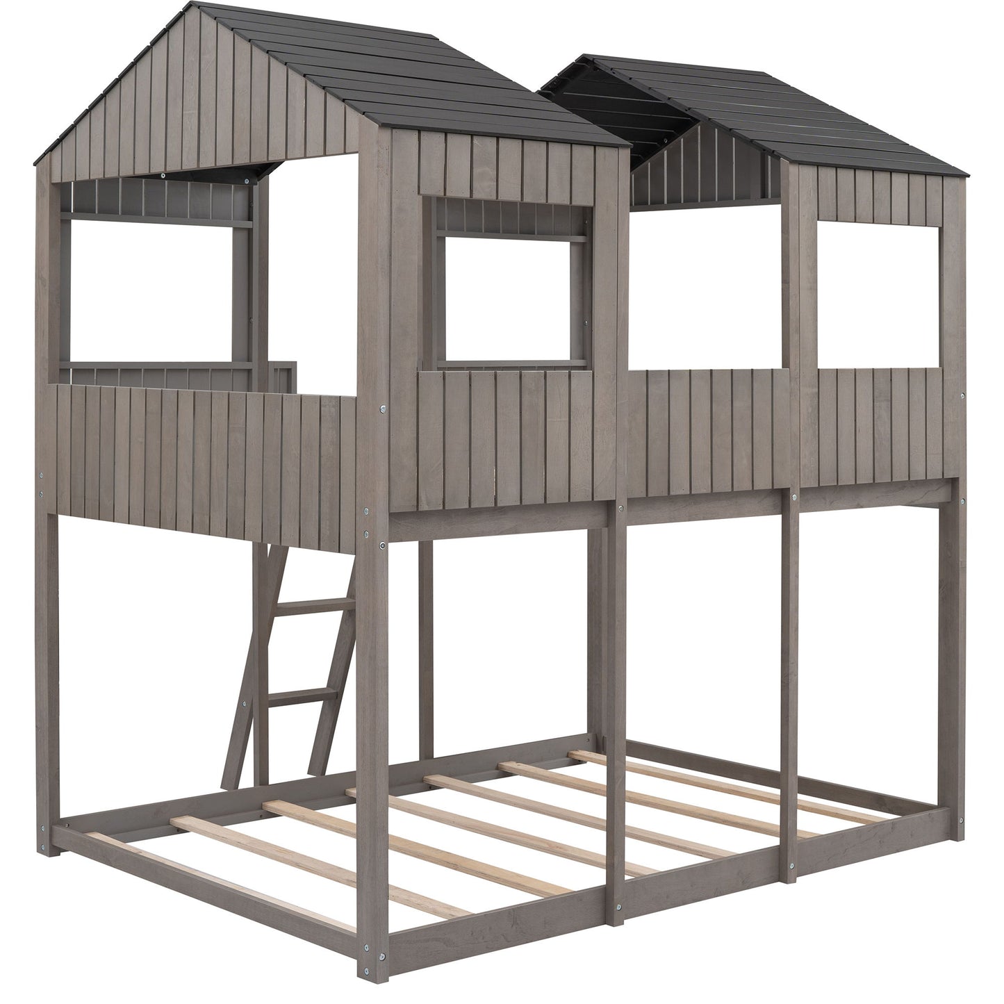 Bunk Bed With Roof, Window, Guardrail, Ladder - The Sleep Loft - Online Mattress Showroom NYC