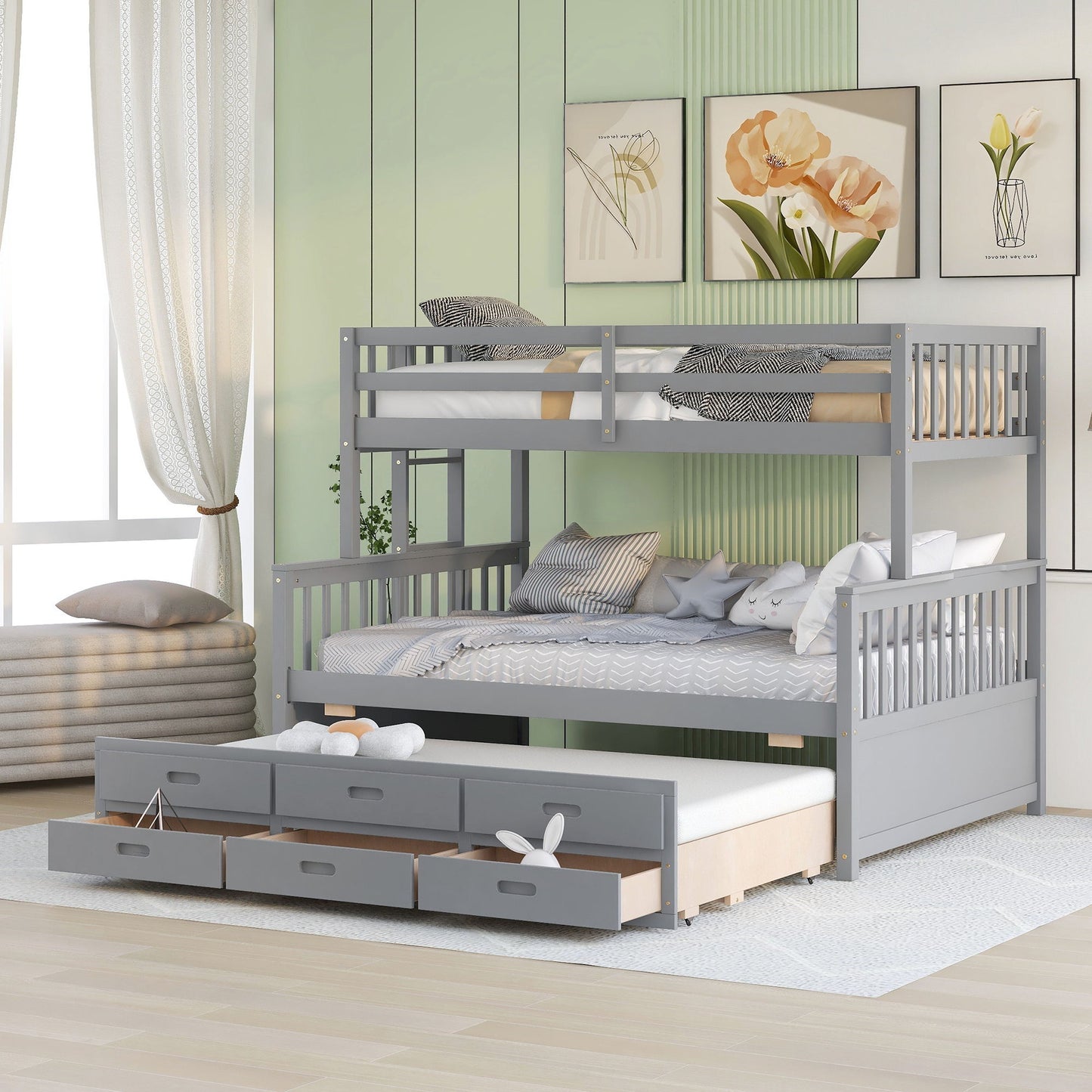 Bunk Bed With Twin Size Trundle And Drawers - The Sleep Loft - Online Mattress Showroom NYC