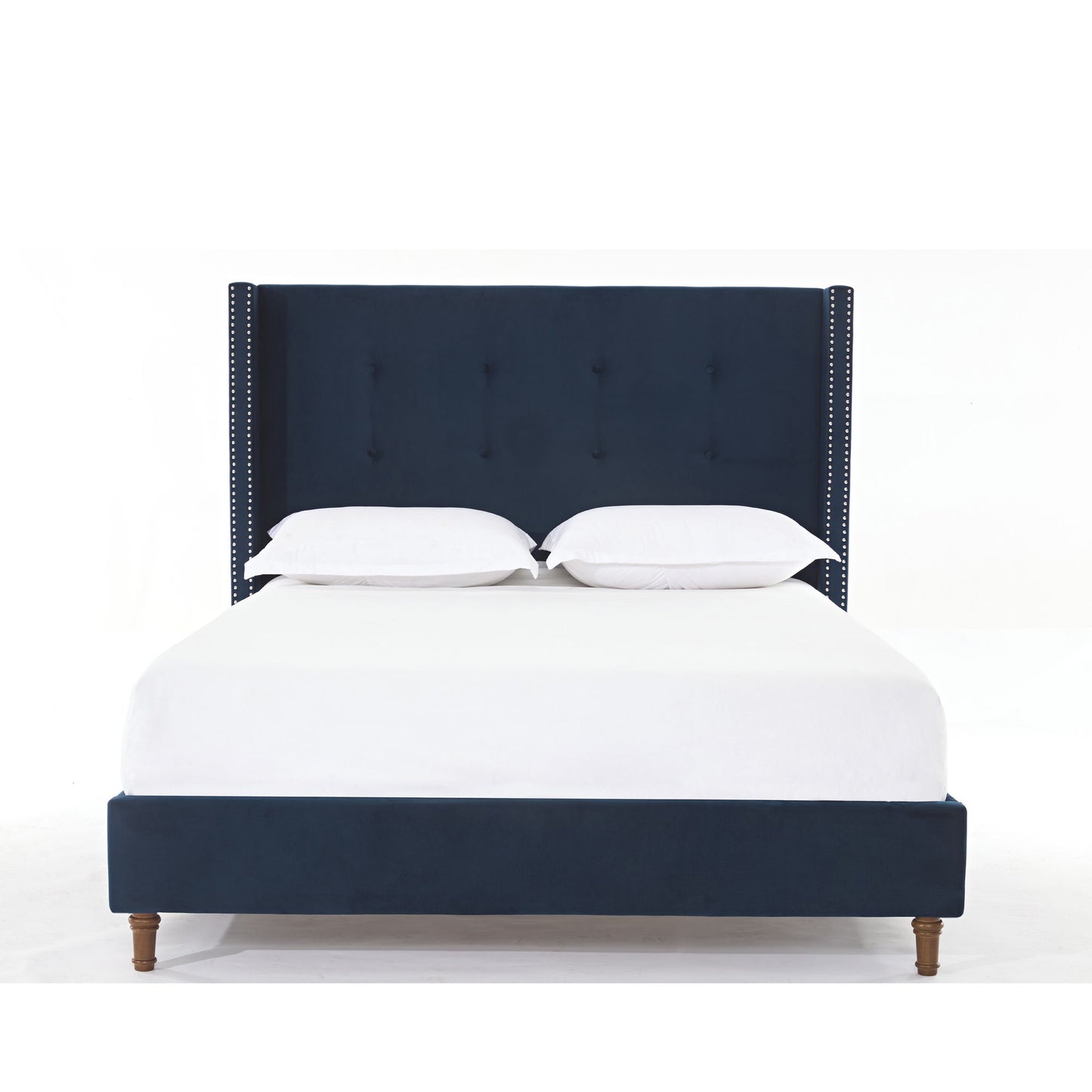 Peyton - Upholstered Bed With 54" High Headboard, Traditional Hand Buttoned Tufting - The Sleep Loft - Online Mattress Showroom NYC