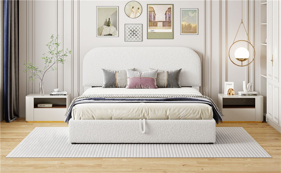 Upholstered Platform Bed With Hydraulic Storage System - The Sleep Loft - Online Mattress Showroom NYC
